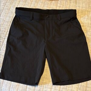 Men's Flat Front Black Shorts